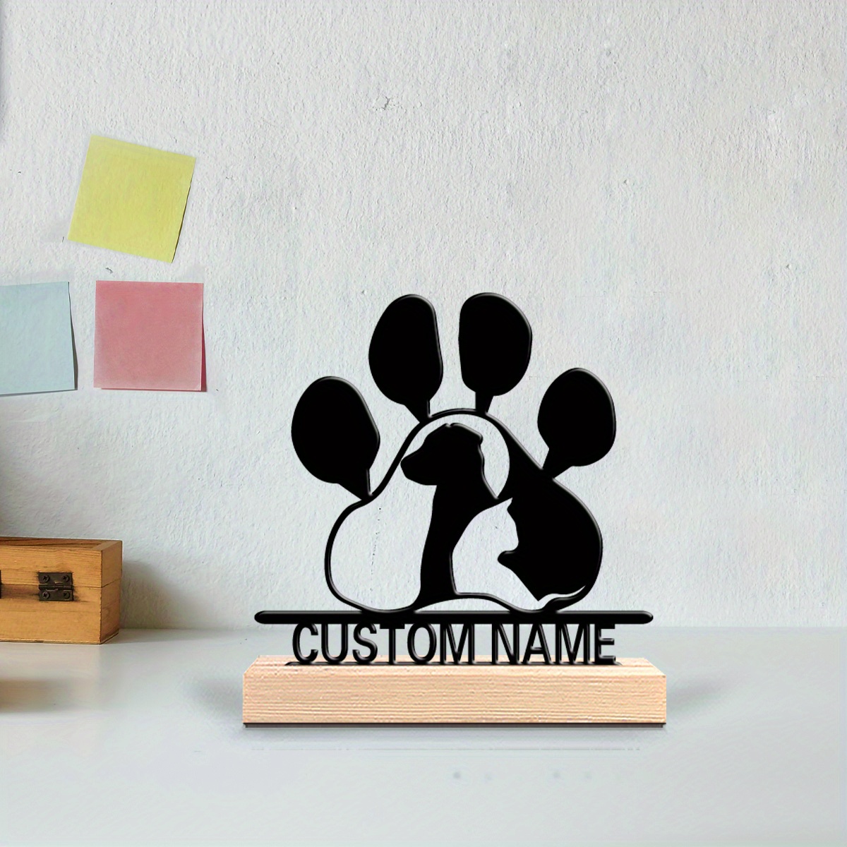 Home Decor Design - Aangepaste metalen kunstbord met houten basis