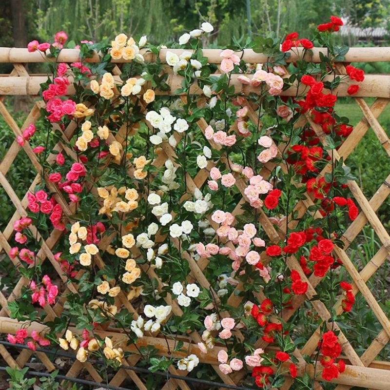 Home Decor Ai - Kunstbloemen Zijden Roos Gesimuleerde Wijnstok Bruiloft