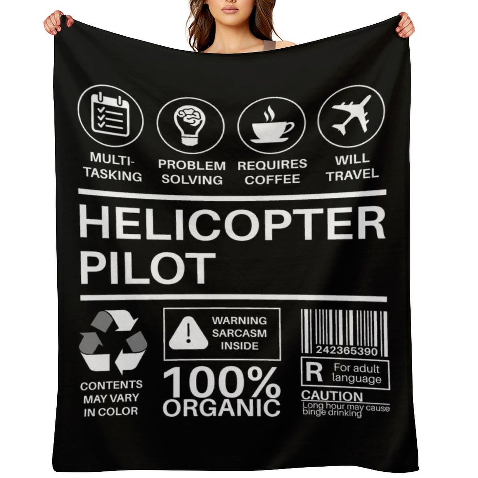 Home Decor Jobs - Helikopterpiloot Multitasking Gecertificeerd Werk Cadeauartikel Dekens