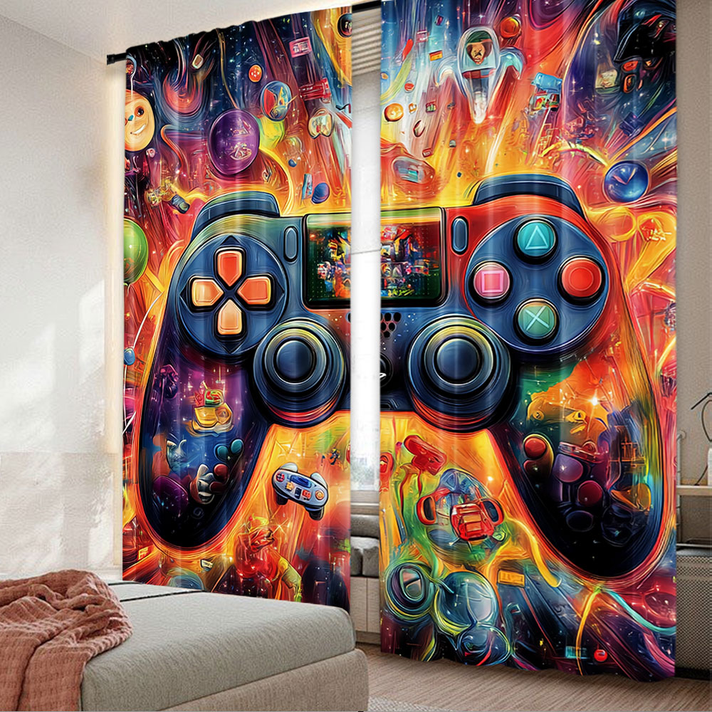 Home Decor Youtube Videos - 2 Stuks Bevredigende Game Room Gordijnen