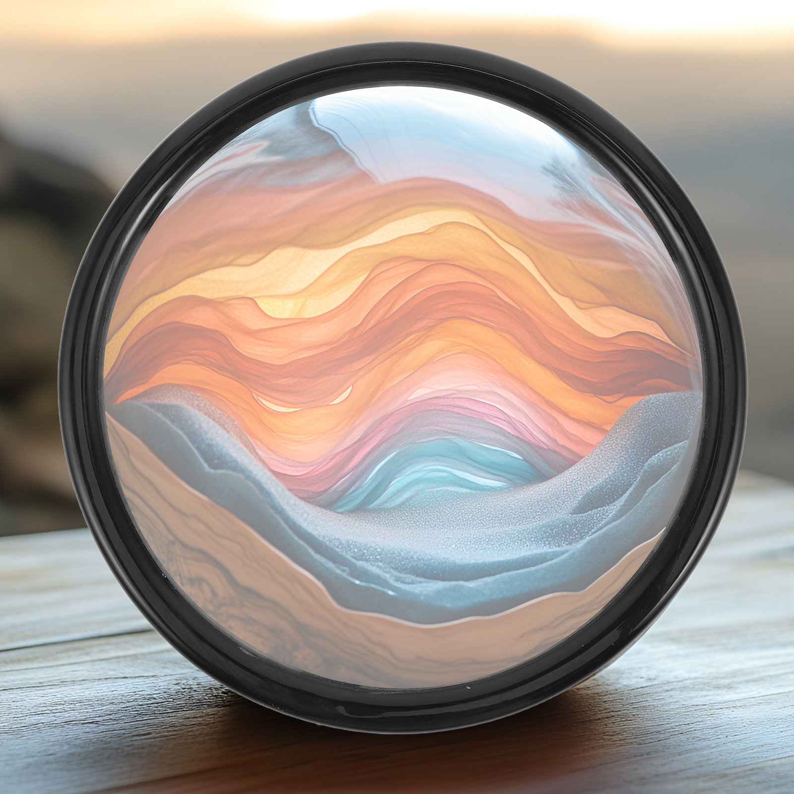 Sand Art Picture - 7 inch ronde zandkunst frame transparant