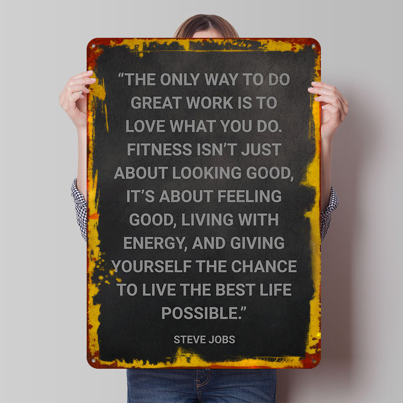 Home Decor Jobs - Steve Jobs Fitness Citaat Metalen Poster