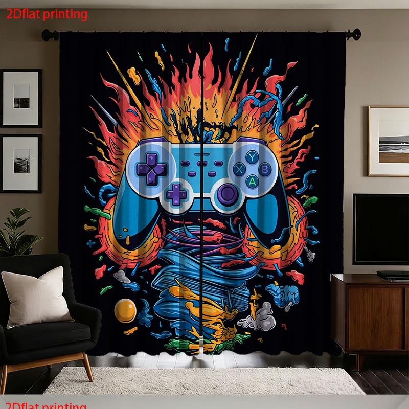 Home Decor Youtube Videos - Retro Gaming Controller Gordijnen Popcultuur Videogame