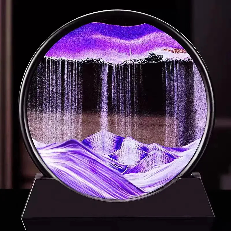 Sand Art Picture - 3D Bewegend Zandkunstwerk Rond Glas Diepzee