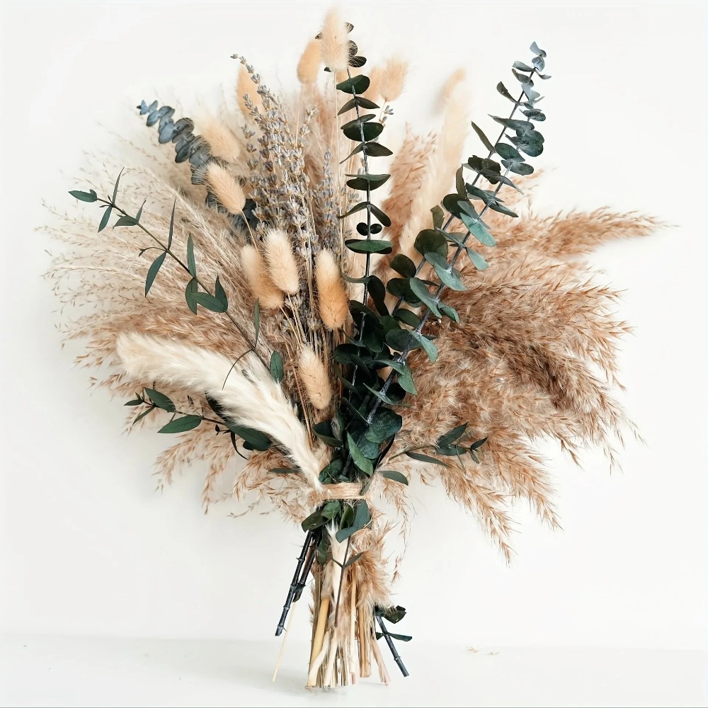 Pampas Grass Decor - 80 Stuks Natuurlijke Gedroogde Bloemen Boeket