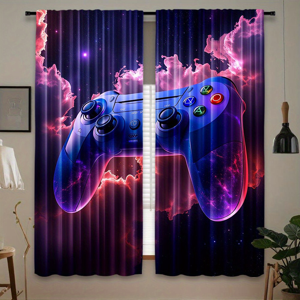 Home Decor Youtube Videos - Cyberpunk Gaming Gordijn Blauw Rood Controller