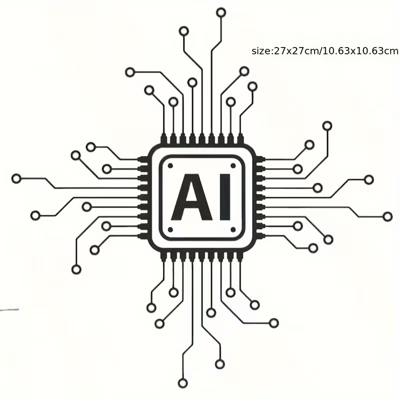 Home Decor Ai - AI-technologie printplaat vinyl muursticker - cartoon-stijl