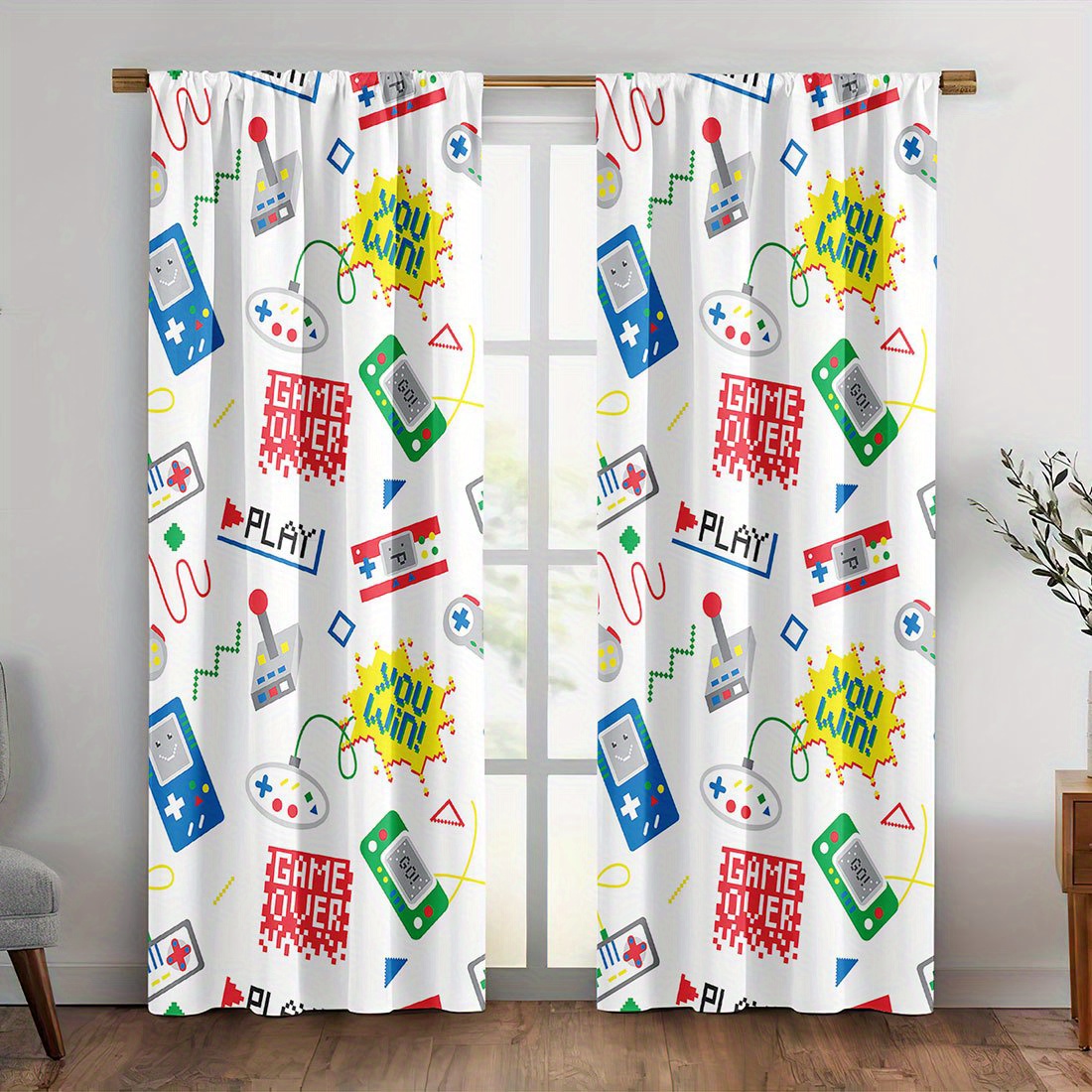 Home Decor Youtube Videos - Levendige retro gaming videogame gordijnen voor