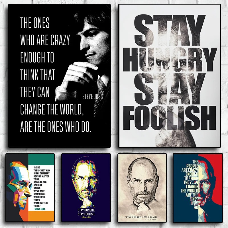 Home Decor Jobs - Motiverende Steve Jobs Portret Succeslegende Citeert