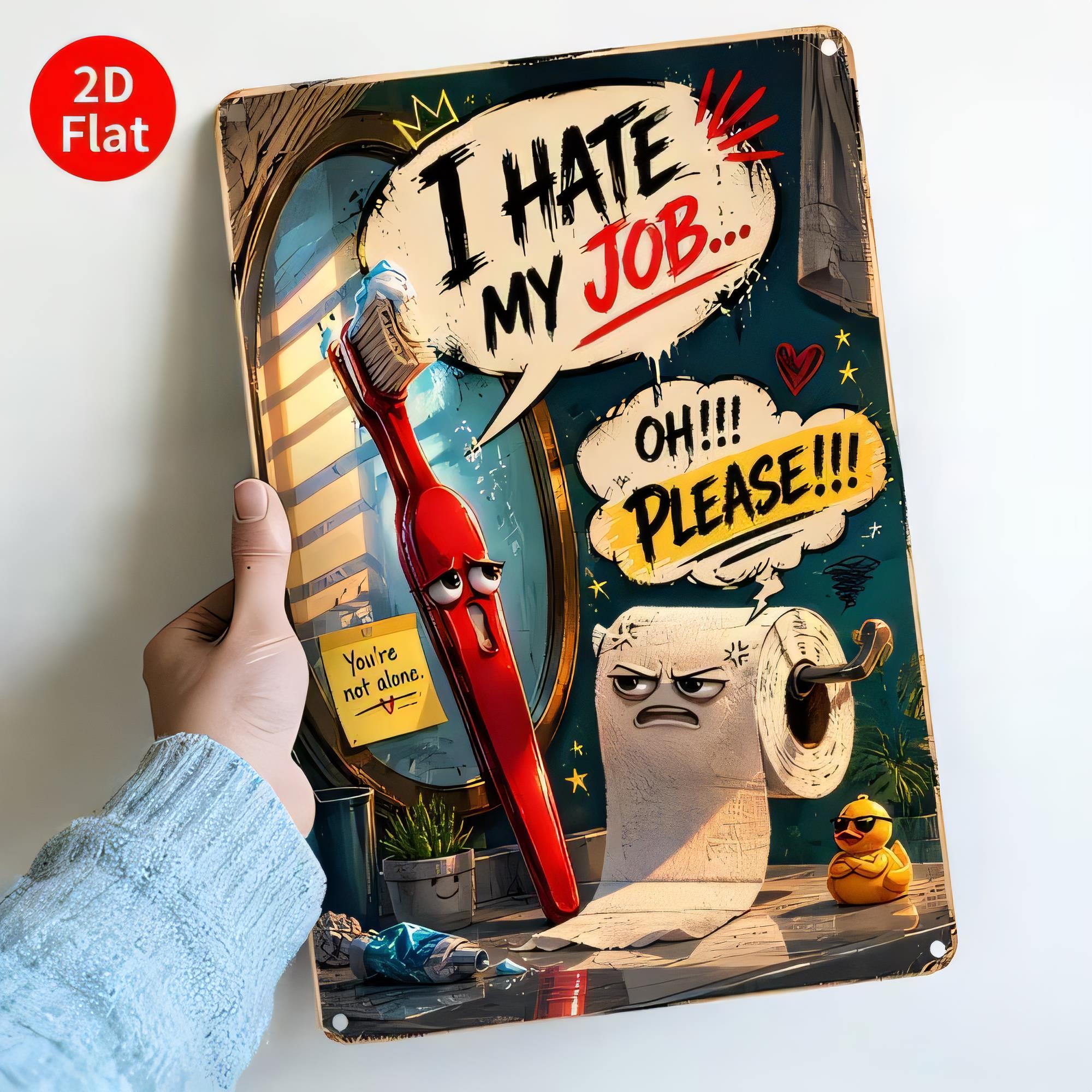 Home Decor Jobs - Tinnen bord Metalen wanddecoratie Grappig Ik