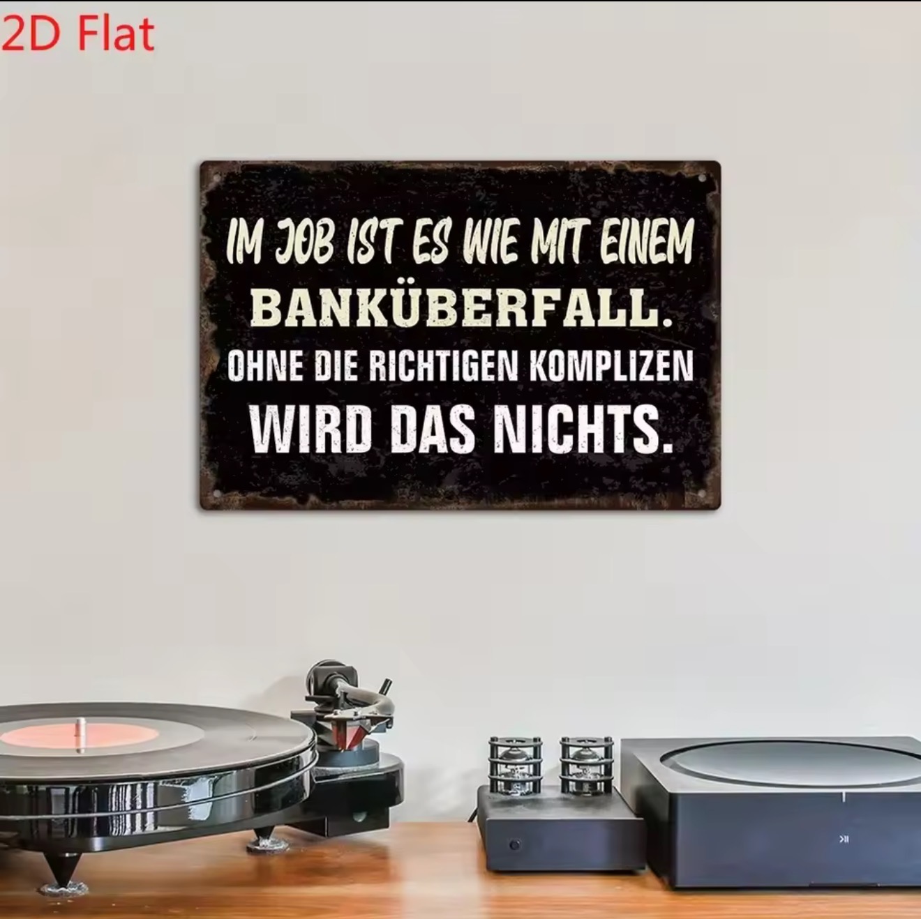 Home Decor Jobs - Vintage Duits metalen bord met het