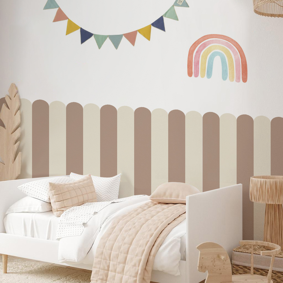 Flooring Home Decor - Veelkleurig verticaal gestreept boogbehang kinderkamer kindermuurkunst