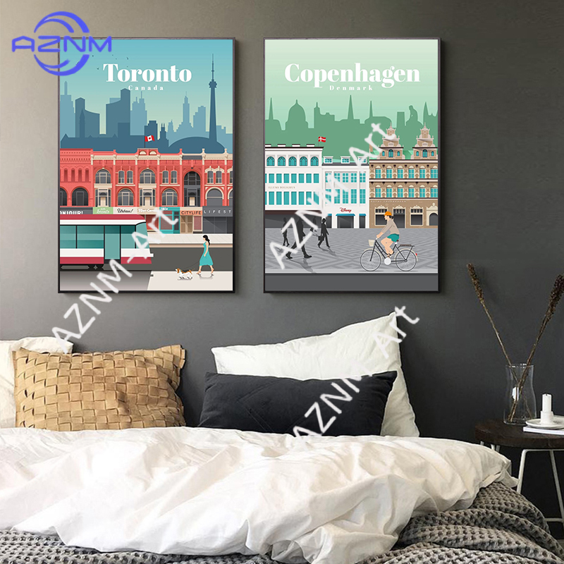 Modern Famous City Tourism Wal - Home Decor Melbourne recensie en prijs