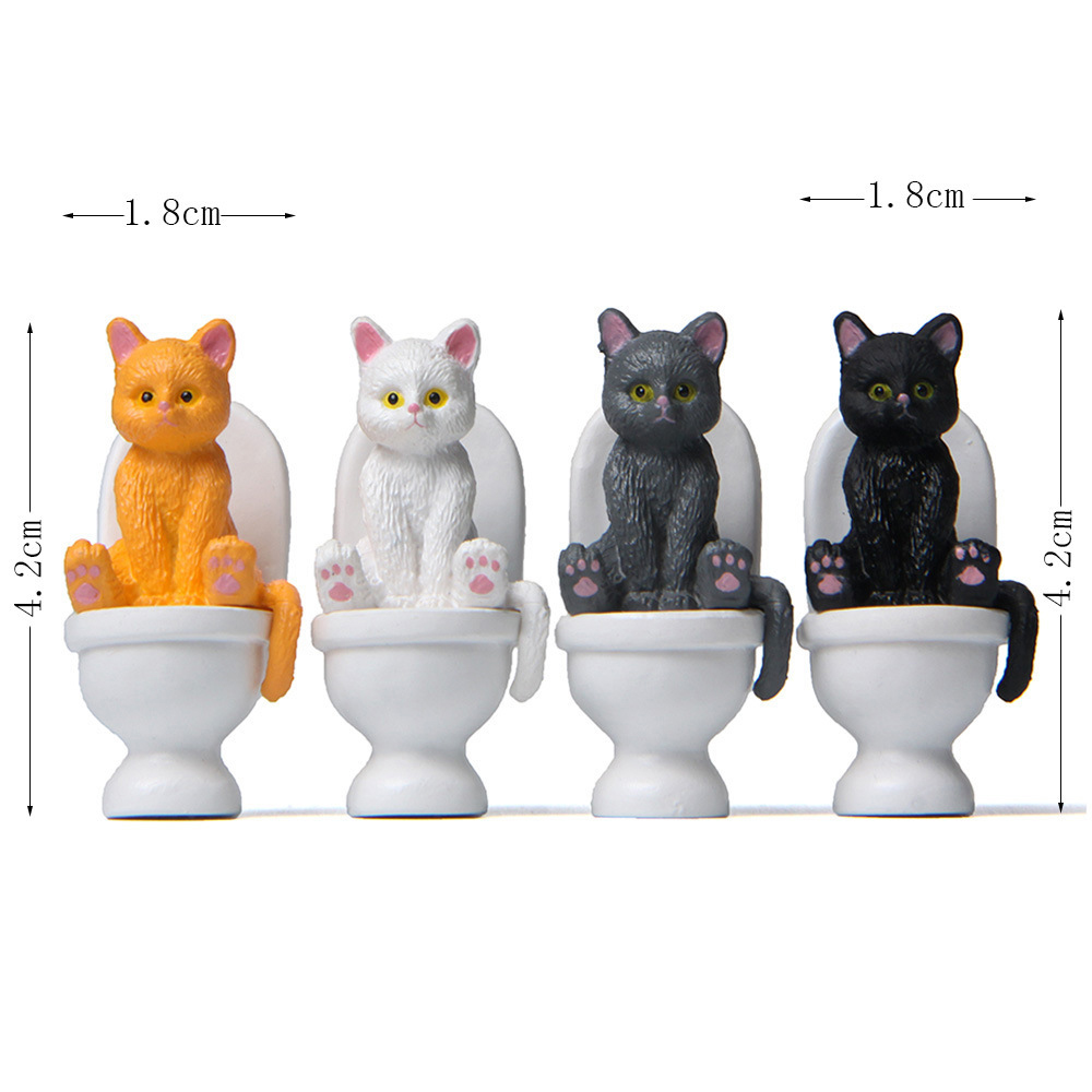 Kat Zitten Op Beeldjes Wc Kat  - Home Decor Korea recensie en prijs