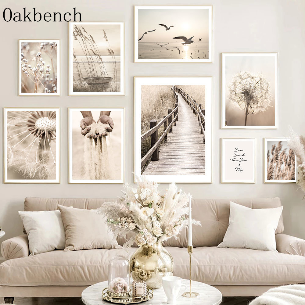 Beige Landschap Wall Art Reed  - Sand Art Picture recensie en prijs