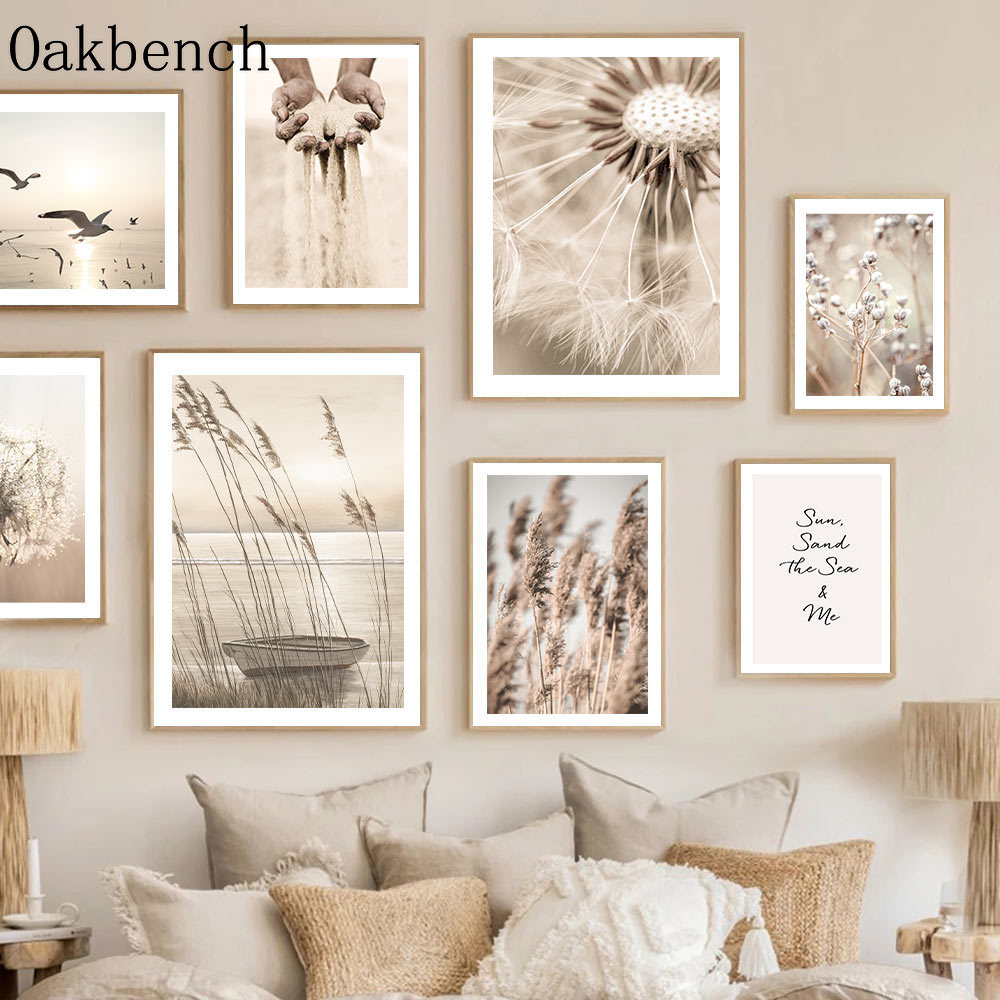 Beige Landschap Wall Art Reed  - Sand Art Picture recensie en prijs
