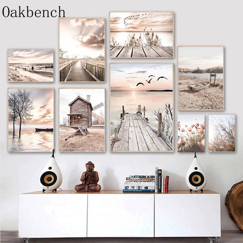 Beige Landschap Wall Art Reed  - Sand Art Picture recensie en prijs