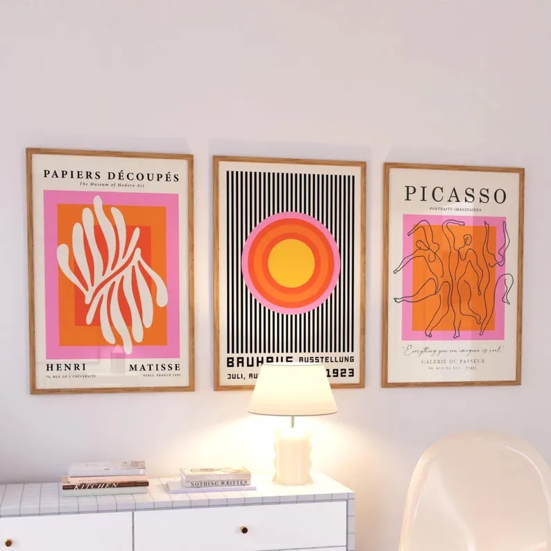 3pcsModern Oranje Bauhaus En P - Home Decor Reviews recensie en prijs