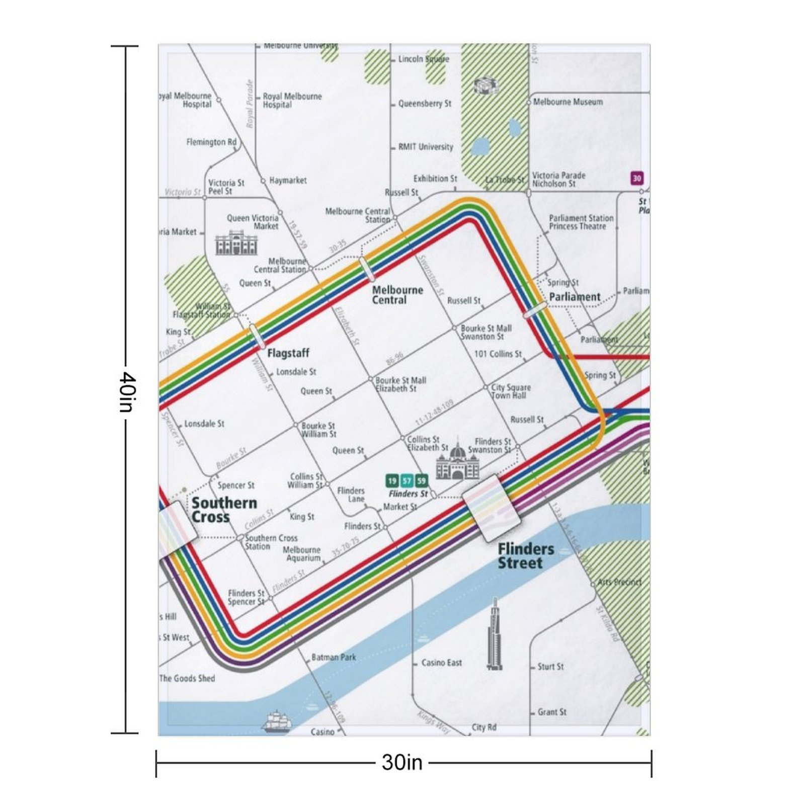 Melbourne City Rail Map Square - Home Decor Melbourne recensie en prijs
