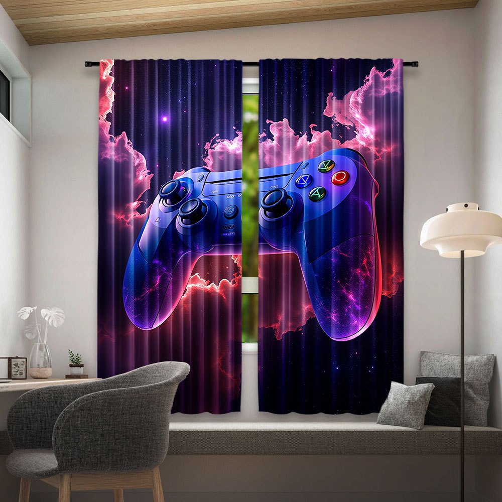 Cyberpunk Gaming Gordijn Blauw - Home Decor Youtube Videos recensie en prijs