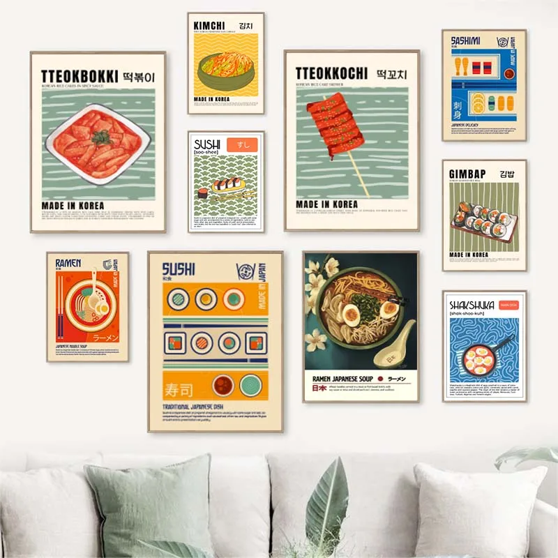 Aziatische Voedsel Canvas Schi - Home Decor Korea recensie en prijs