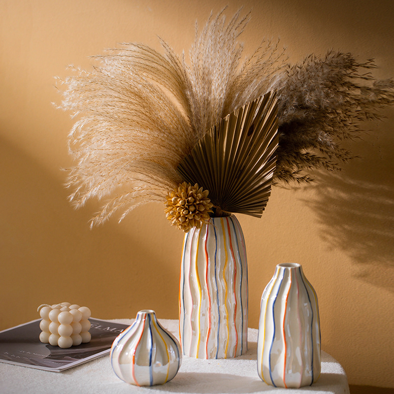 CAPIRON Kleurrijke Streep Kera - Pampas Grass Decor recensie en prijs