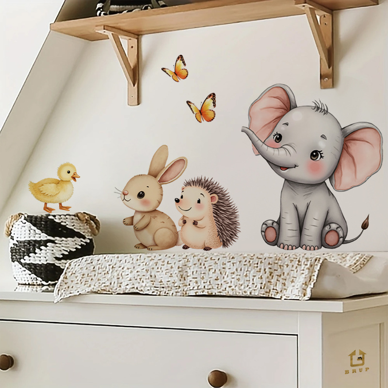 Cartoon dier muursticker - oli - Flooring Home Decor recensie en prijs