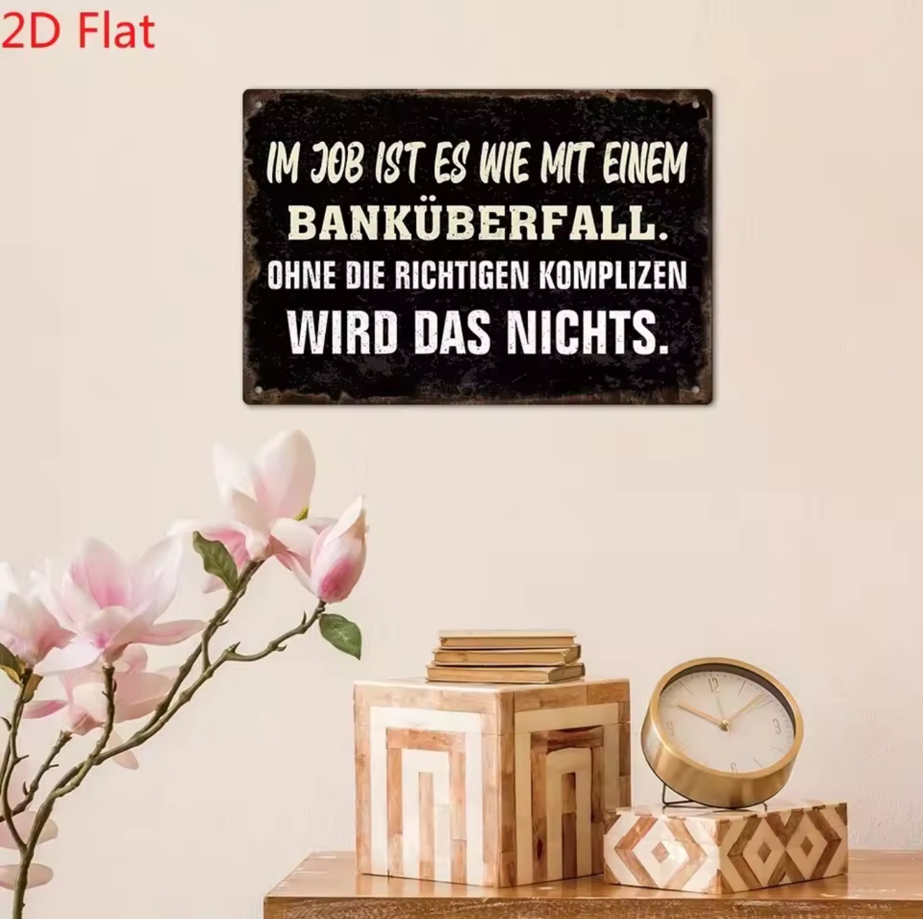 Vintage Duits metalen bord met - Home Decor Jobs recensie en prijs